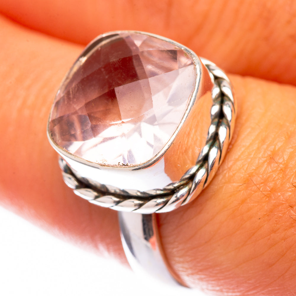 Rose Quartz 925 Sterling Silver Ring Size 7.25 (925 Sterling Silver) RING140355