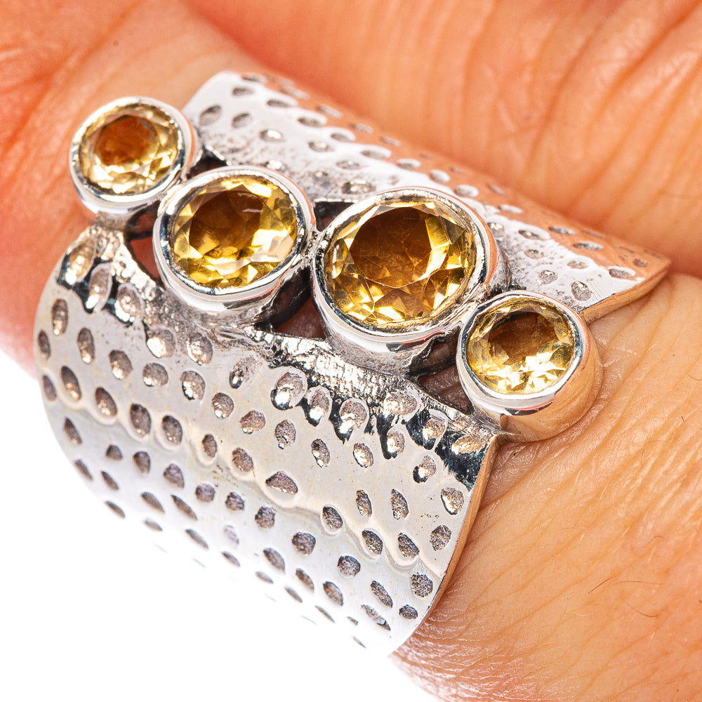 Faceted Citrine Ring Size 6.75 (925 Sterling Silver) R1526