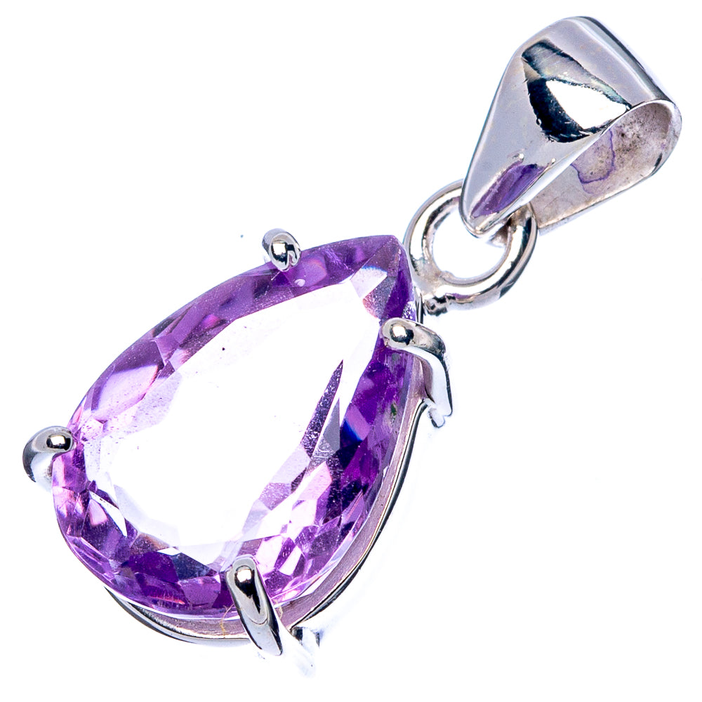 Faceted Amethyst Pendant 1" (925 Sterling Silver) P42998