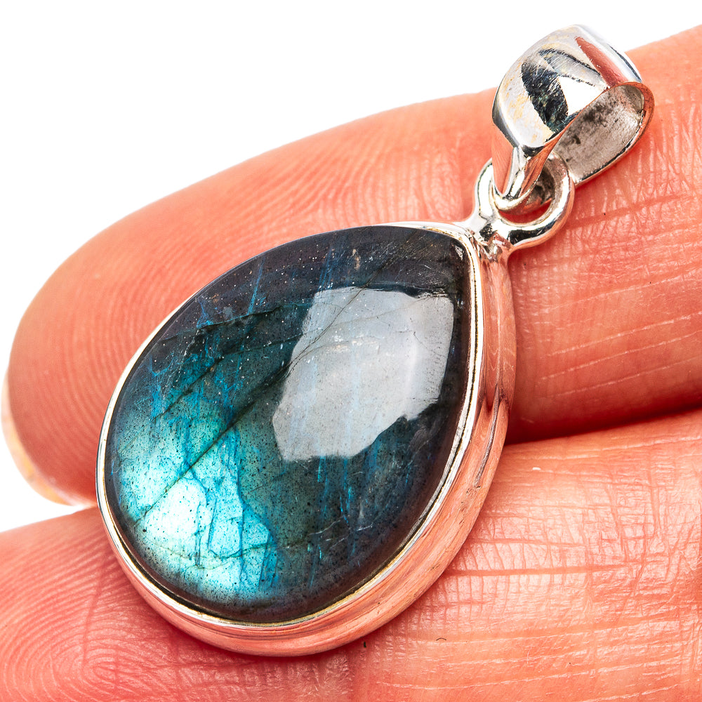 Labradorite Pendant 1 1/4" (.925 Sterling Silver)