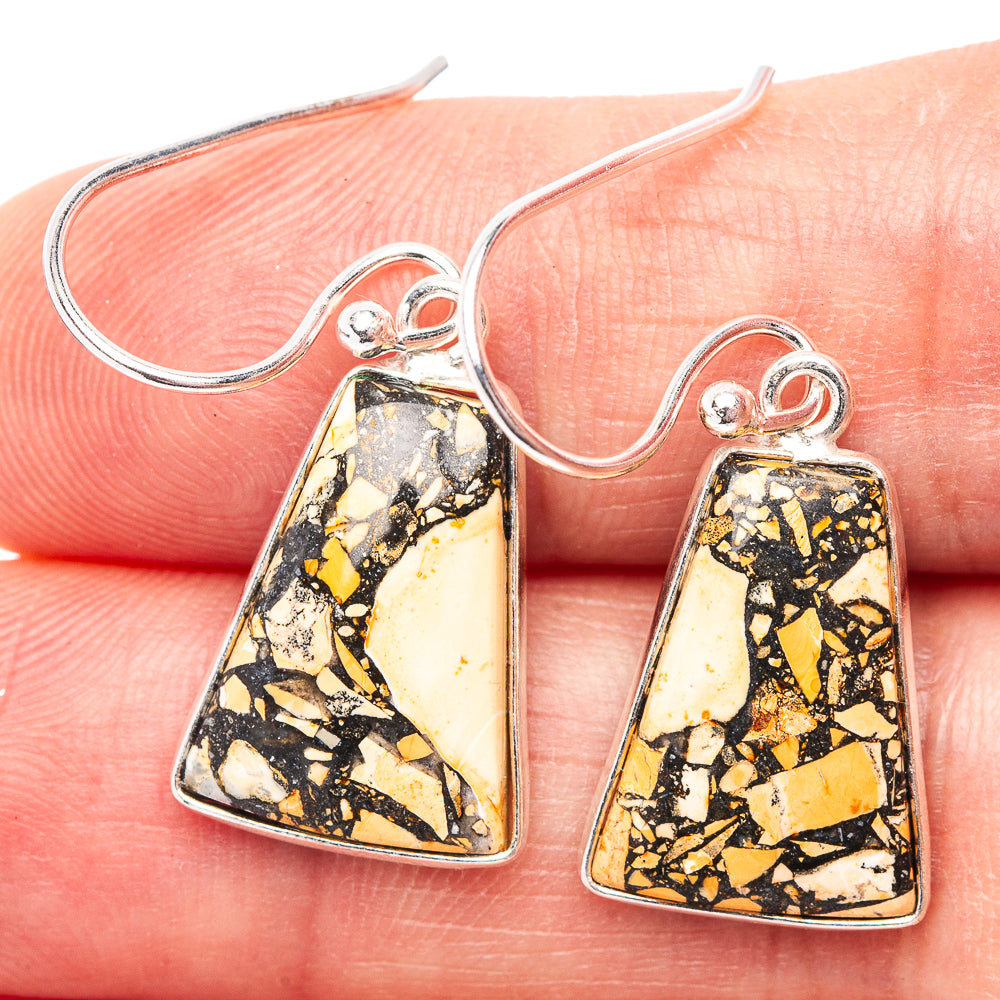 Brecciated Mookaite Earrings 1 1/4" (.925 Sterling Silver)
