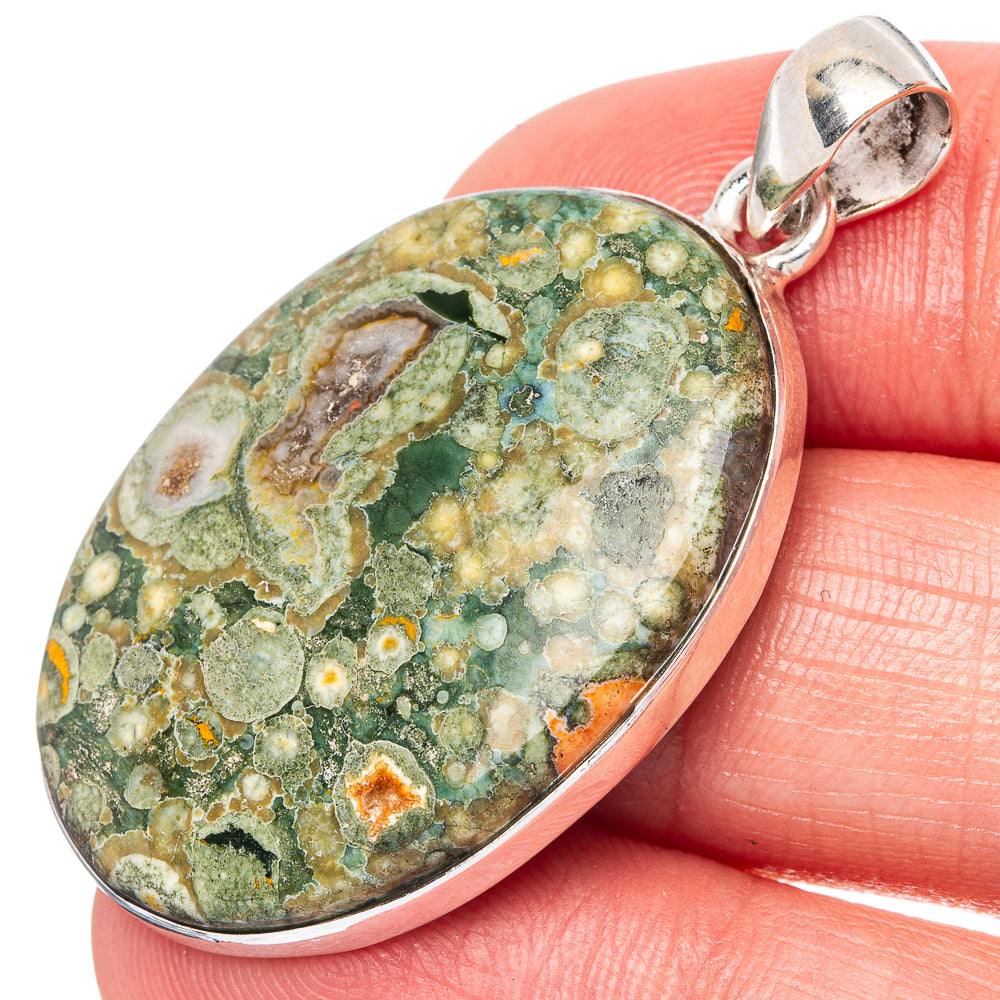Rainforest Opal Pendant 1 5/8" (925 Sterling Silver) P43052