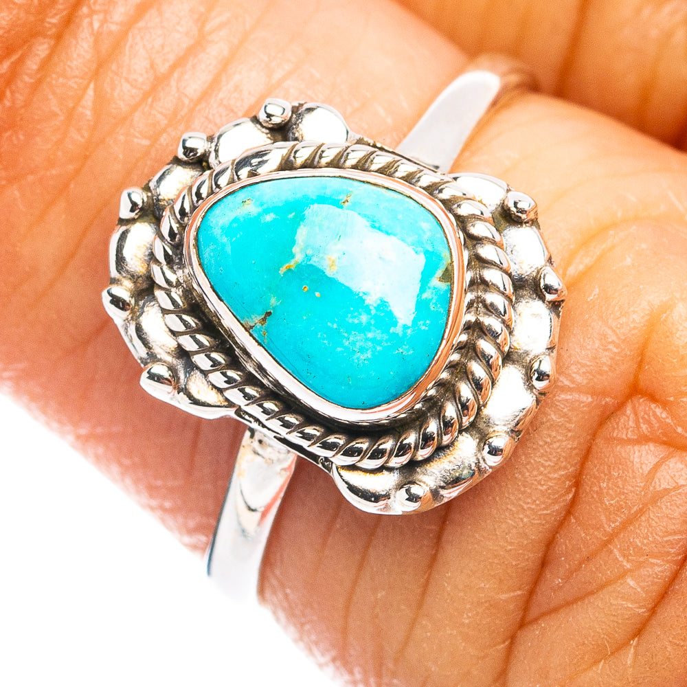 Sonoran South Hill Turquoise Dainty Ring Size 6 (.925 Sterling Silver)