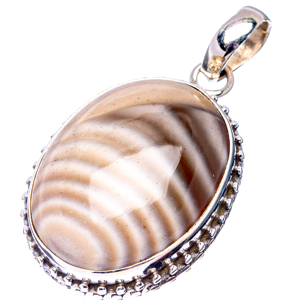 Striped Flint Pendant 1 3/8" (.925 Sterling Silver)