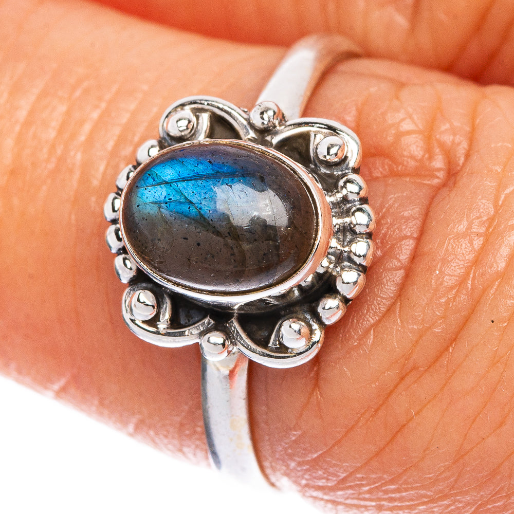 Labradorite Dainty Ring Size 6.75 (925 Sterling Silver) R1072