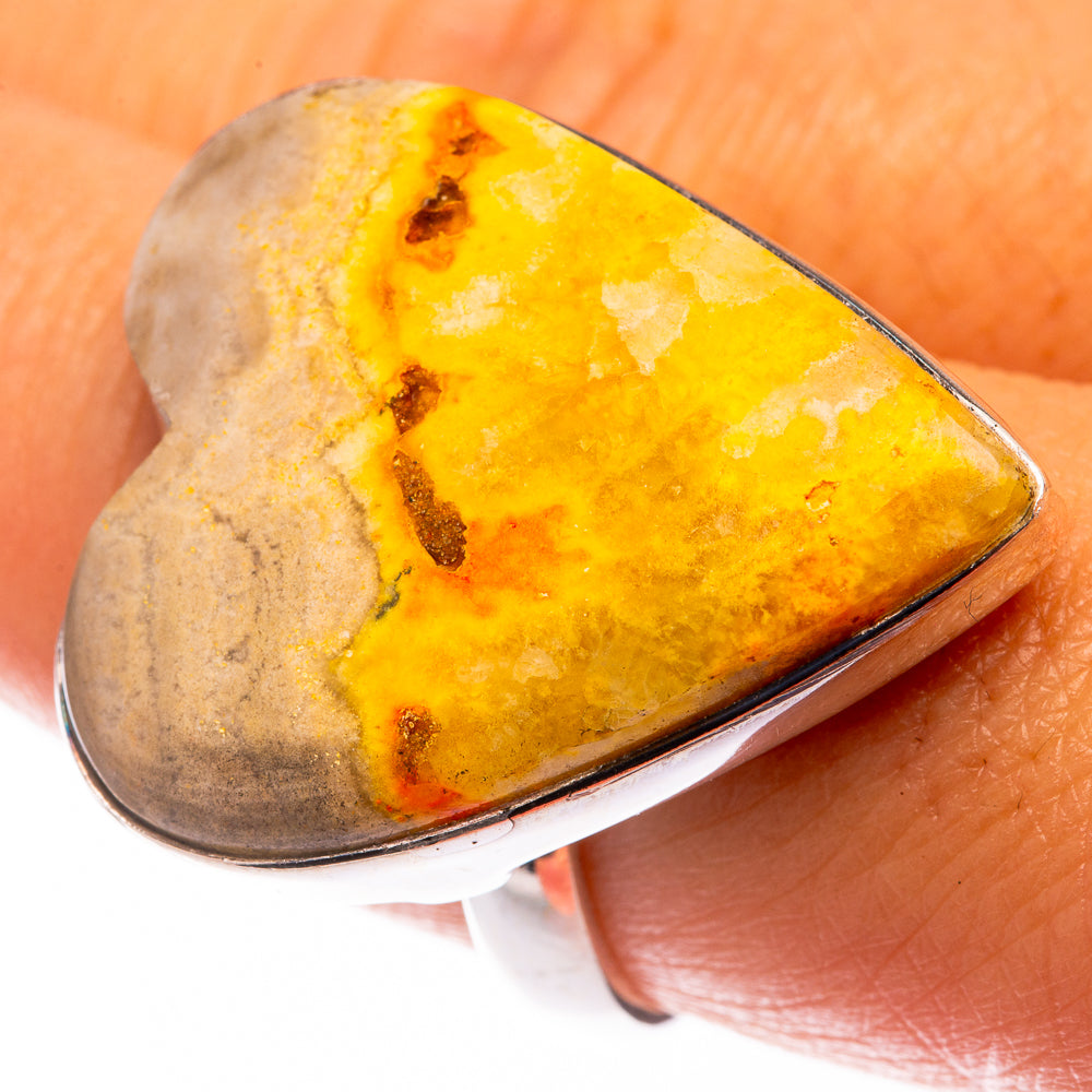 Large Bumble Bee Jasper Ring Size 9 (925 Sterling Silver) R141187