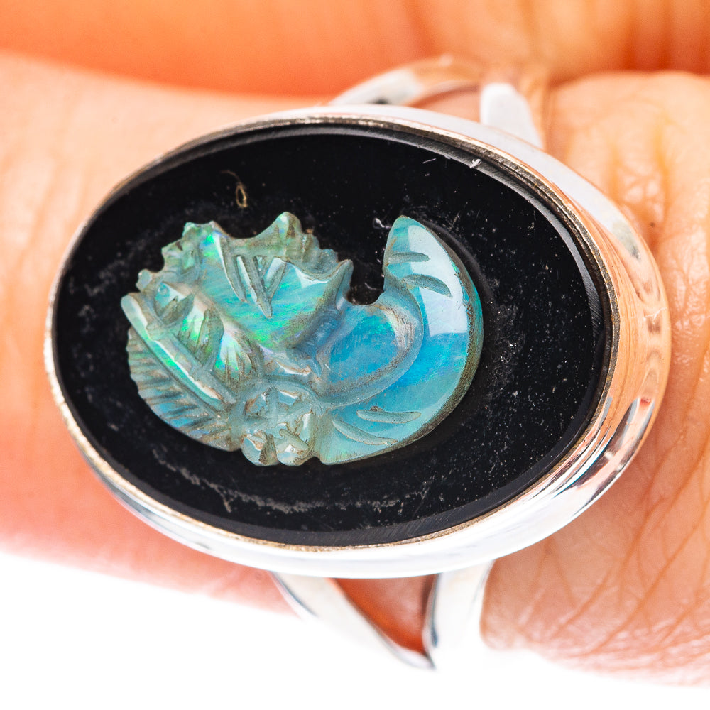 Lady Face Opal Cameo Ring Size 7 (925 Sterling Silver) R4030