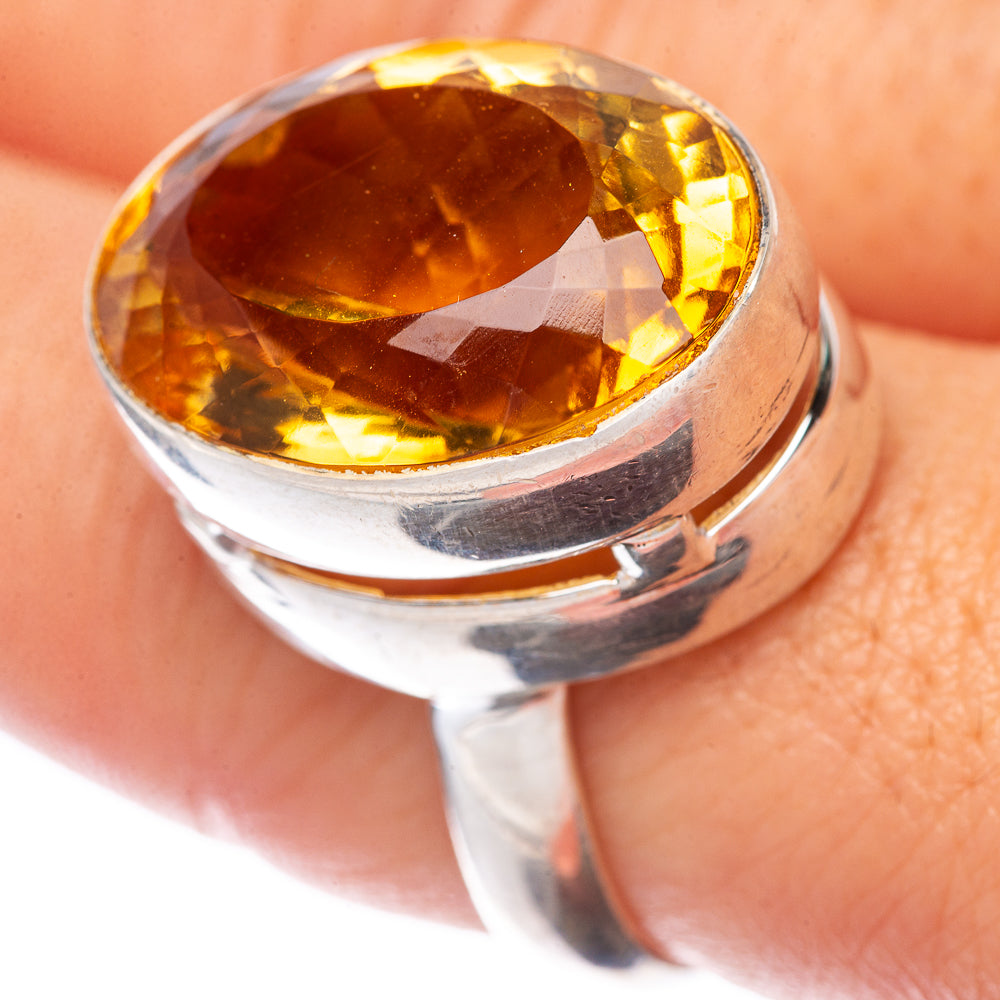 Faceted Citrine Ring Size 8.5 (925 Sterling Silver) R145169