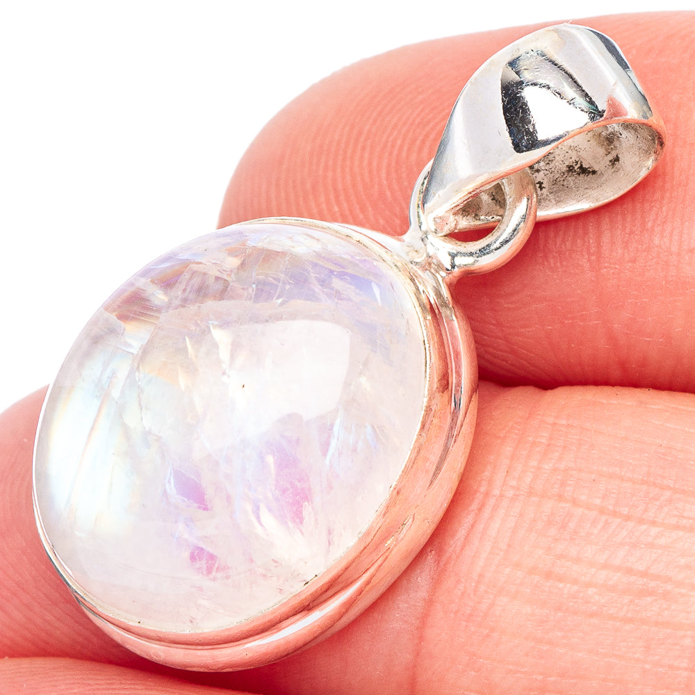 Rainbow Moonstone Pendant 1 1/8" (925 Sterling Silver) P44140