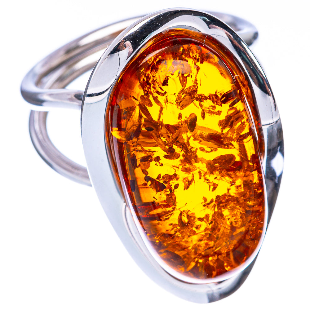 Baltic Amber Ring Size 9 (925 Sterling Silver) R1878