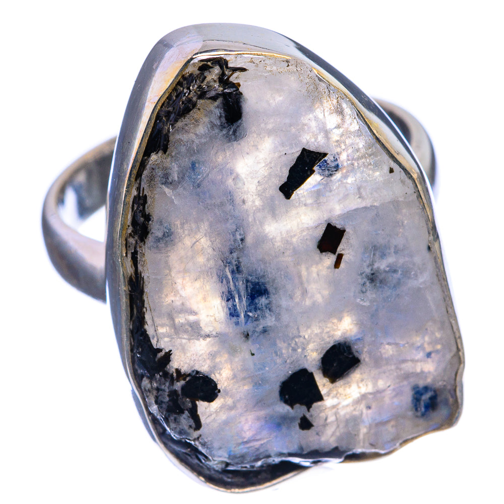 Raw Rainbow Moonstone Ring Size 8 (925 Sterling Silver) R142452