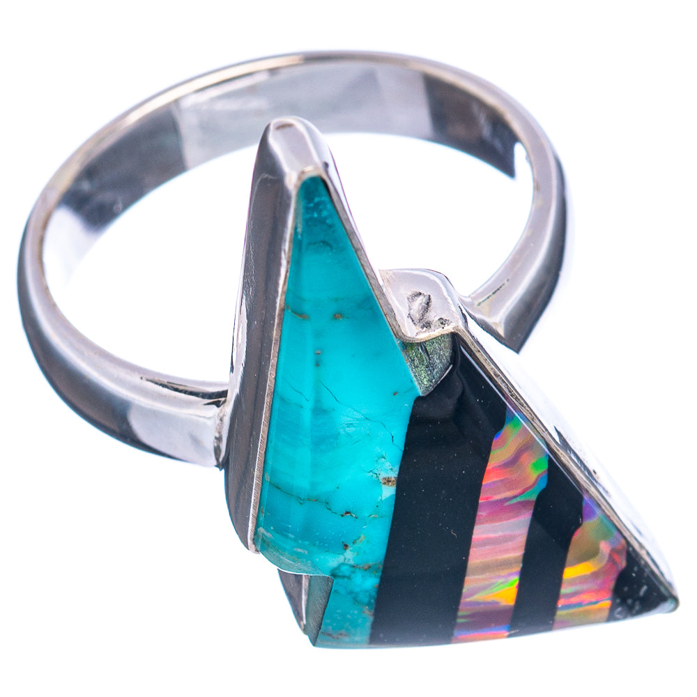 Premium Aura Opal Bolt Ring Size 6 (.925 Sterling Silver)