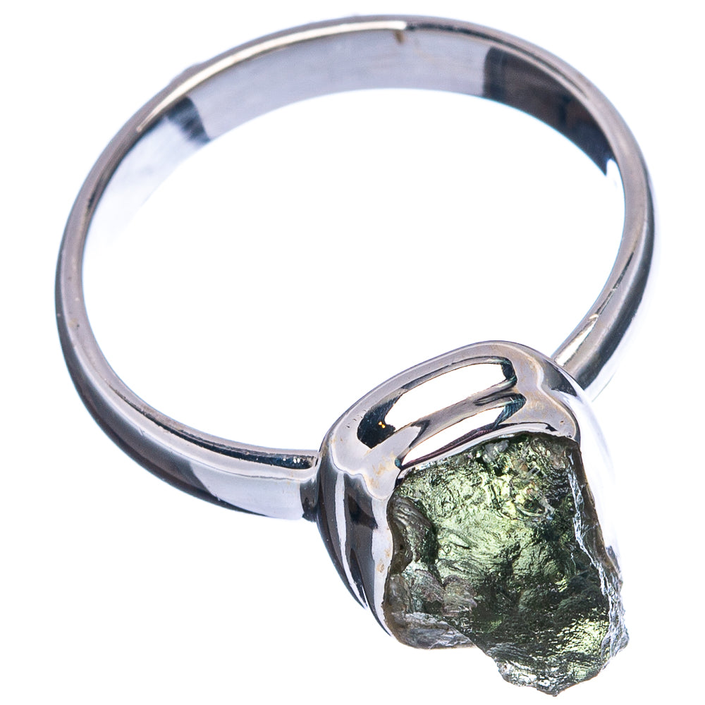 Rare Moldavite Ring Size 7.75 (.925 Sterling Silver)