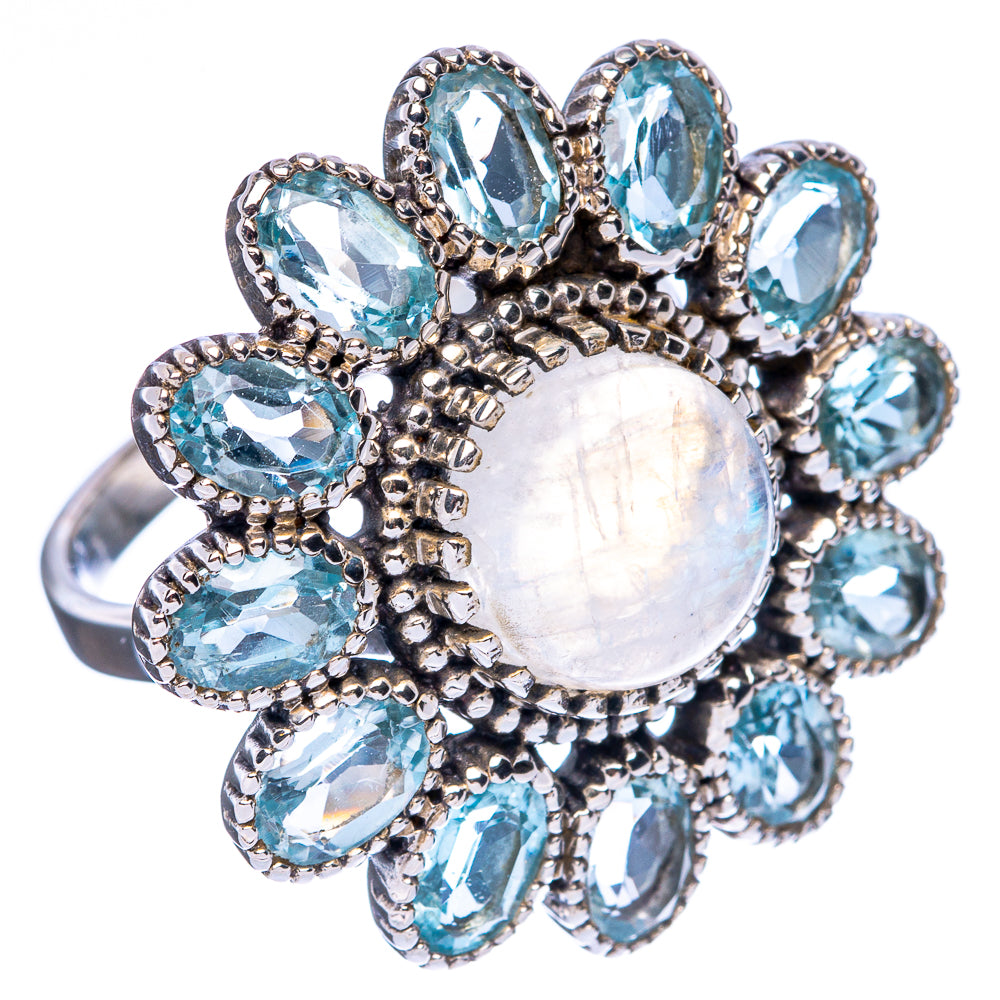 Large Rainbow Moonstone Ring Size 8.75 (925 Sterling Silver) R146332
