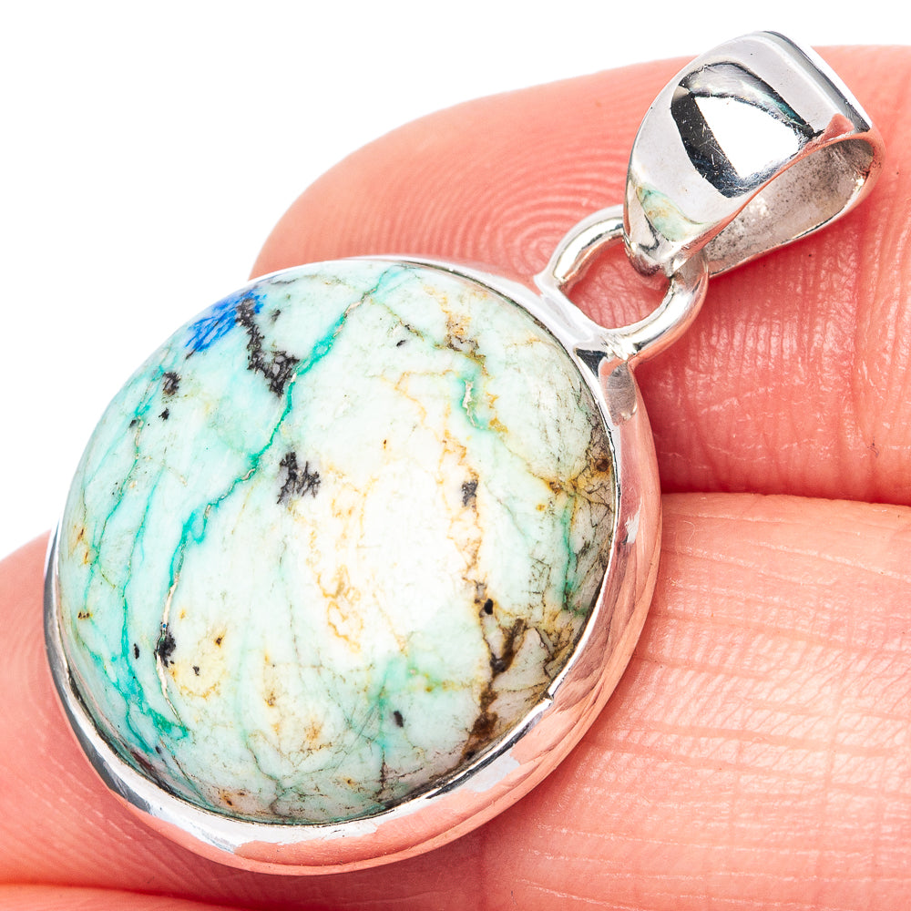 Azurite 925 Sterling Silver Pendant 1 1/4" (925 Sterling Silver) P42630