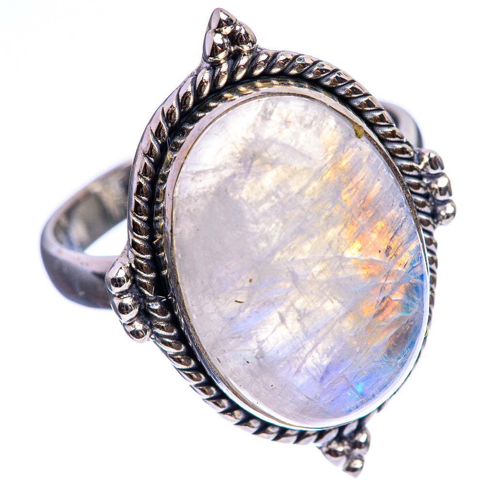 Rainbow Moonstone Ring Size 10 (925 Sterling Silver) R142971