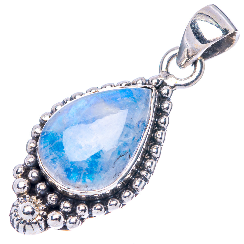 Rainbow Moonstone Pendant 1 1/4" (925 Sterling Silver) P42479