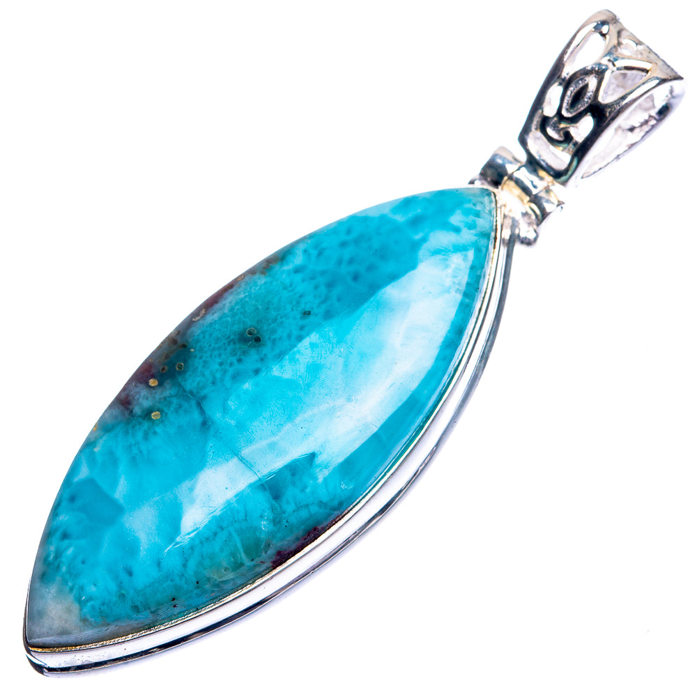 Larimar Pendant 2 1/8" (925 Sterling Silver) P39215