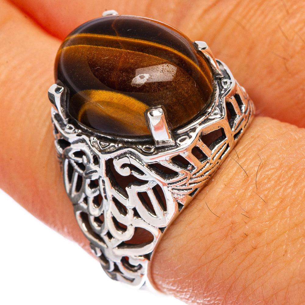 Tiger Eye Ring Size 7.75 (925 Sterling Silver) R146379