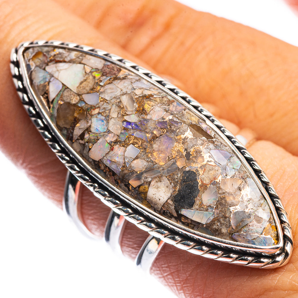 Large Brecciated Ethiopian Opal Ring Size 7.75 (925 Sterling Silver) R144174