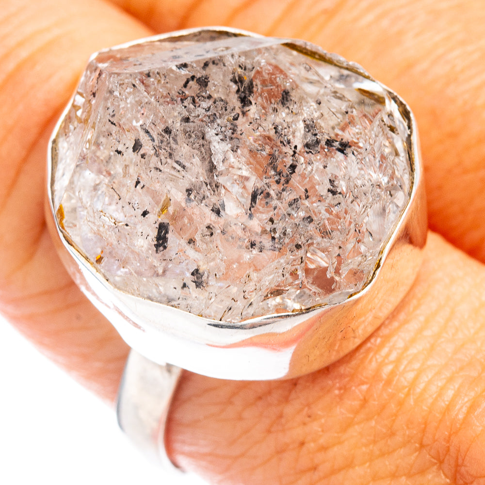 (Classic Series) Herkimer Diamond Ring Size 9 (.925 Sterling Silver)