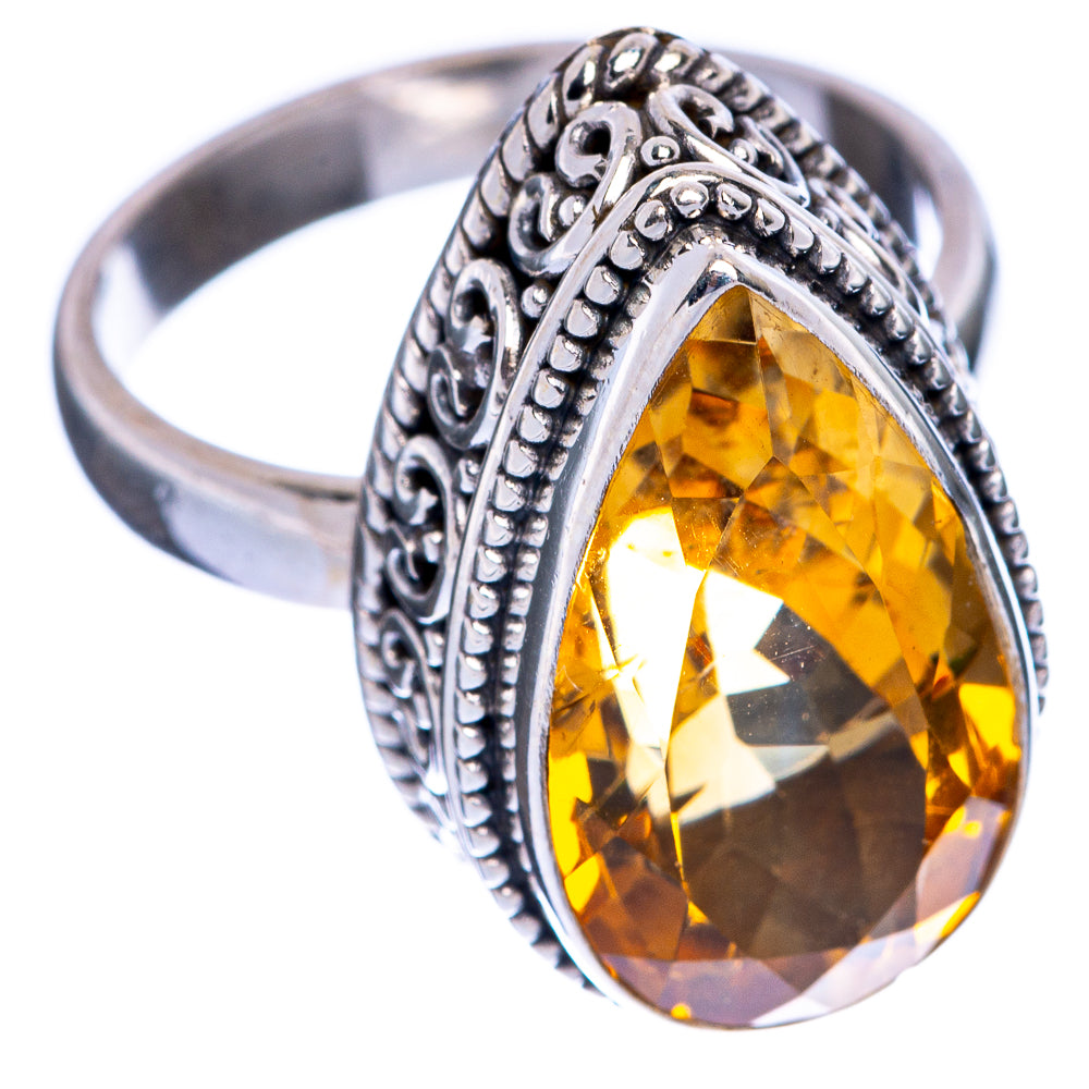 Faceted Citrine Ring Size 7.75 (925 Sterling Silver) R144609