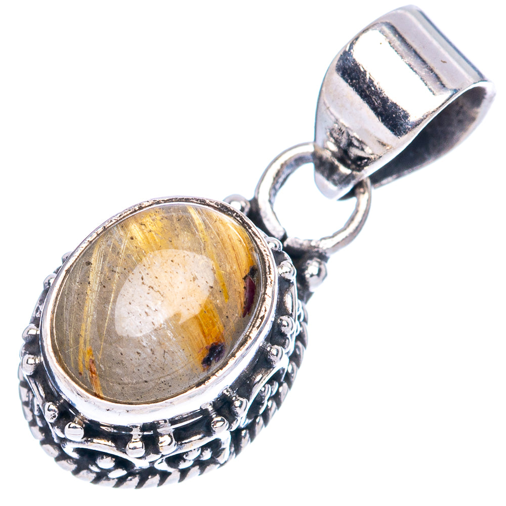 Rutilated Quartz Pendants 7/8" (925 Sterling Silver) P42338