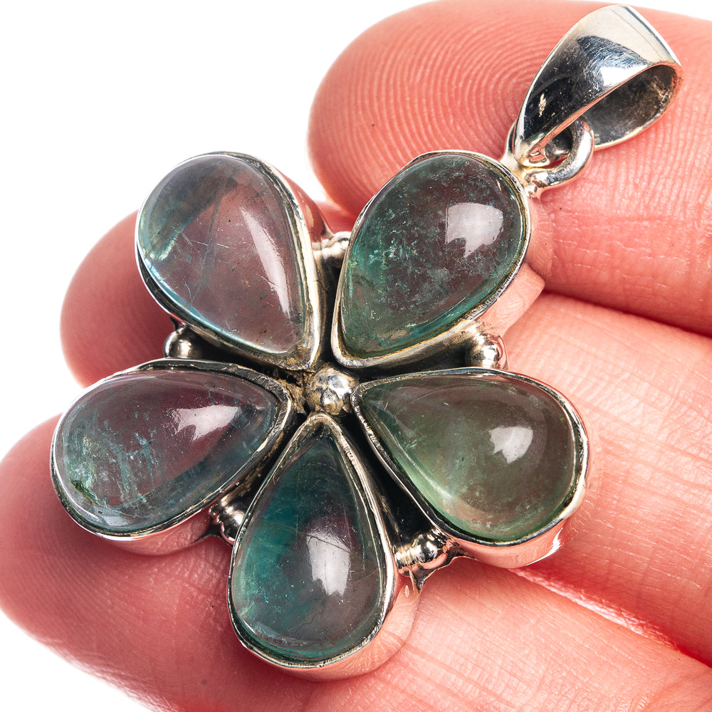 Blue Fluorite Pendant 1 1/2" (925 Sterling Silver) P39737