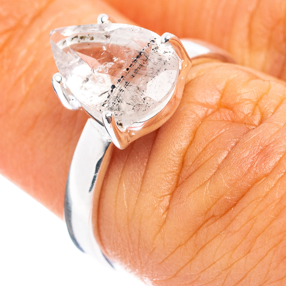 Tourmalinated Quartz Ring Size 6 (.925 Sterling Silver)