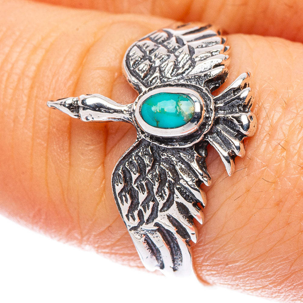 Rare Arizona Turquoise Phenix Ring Size 8.5 (925 Sterling Silver) R2310