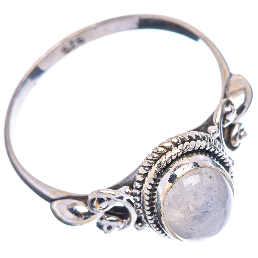 Dainty Rainbow Moonstone Ring Size 7 (.925 Sterling Silver)
