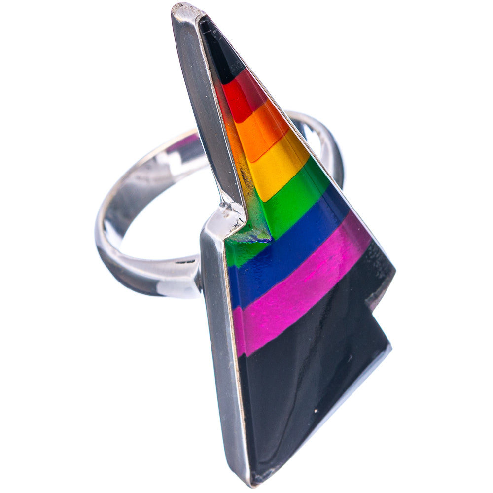 Premium Rainbow Bolt Ring Size 7 (.925 Sterling Silver)