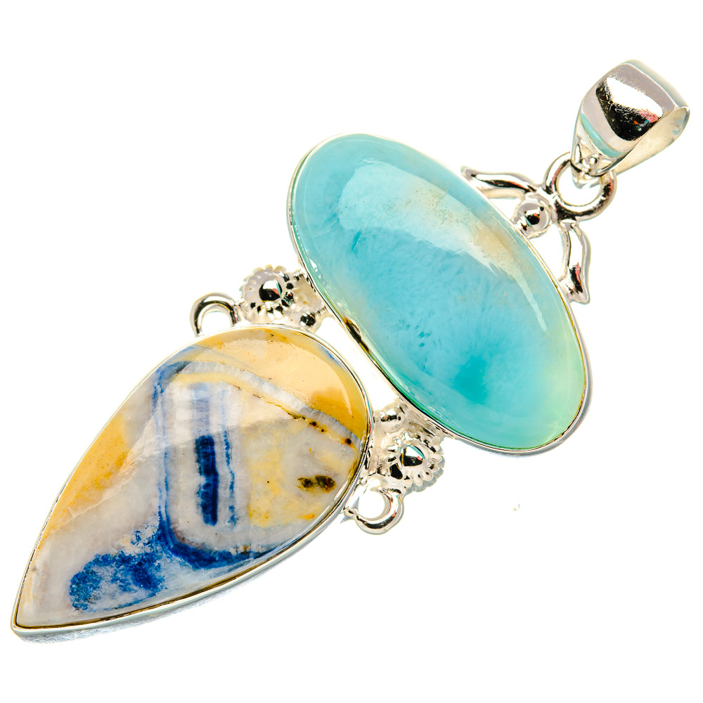 Blue Scheelite, Larimar Pendant 2 1/4" (925 Sterling Silver) PD37970