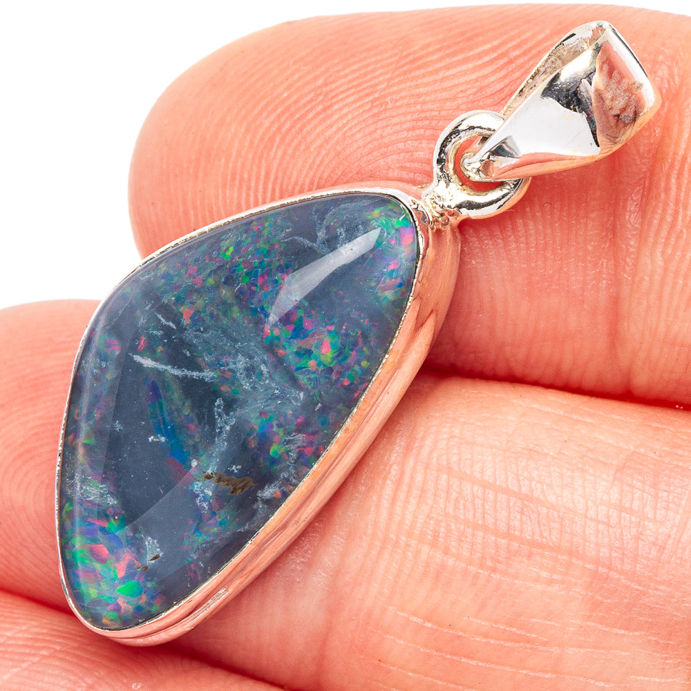 Rare Triple Opal Pendant 1 3/8" (925 Sterling Silver) P44827