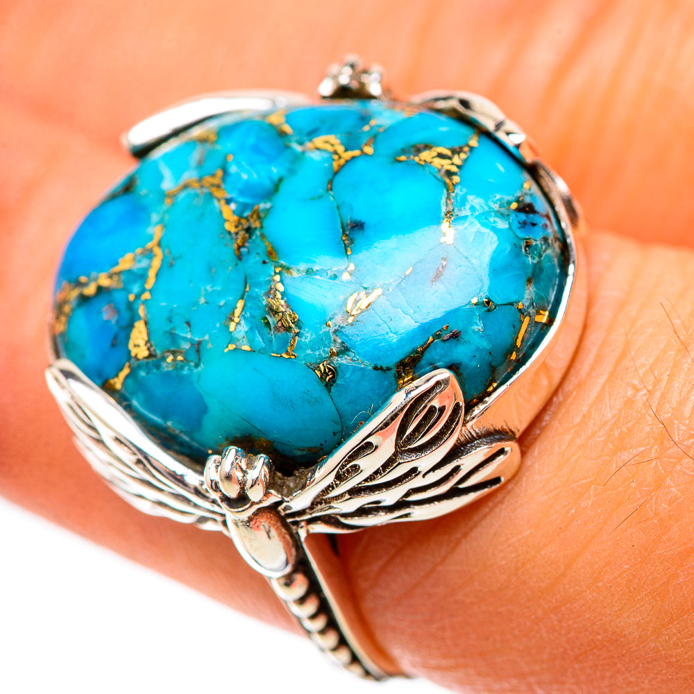 Blue Copper Composite Turquoise Ring Size 6.75 (925 Sterling Silver) RING138979