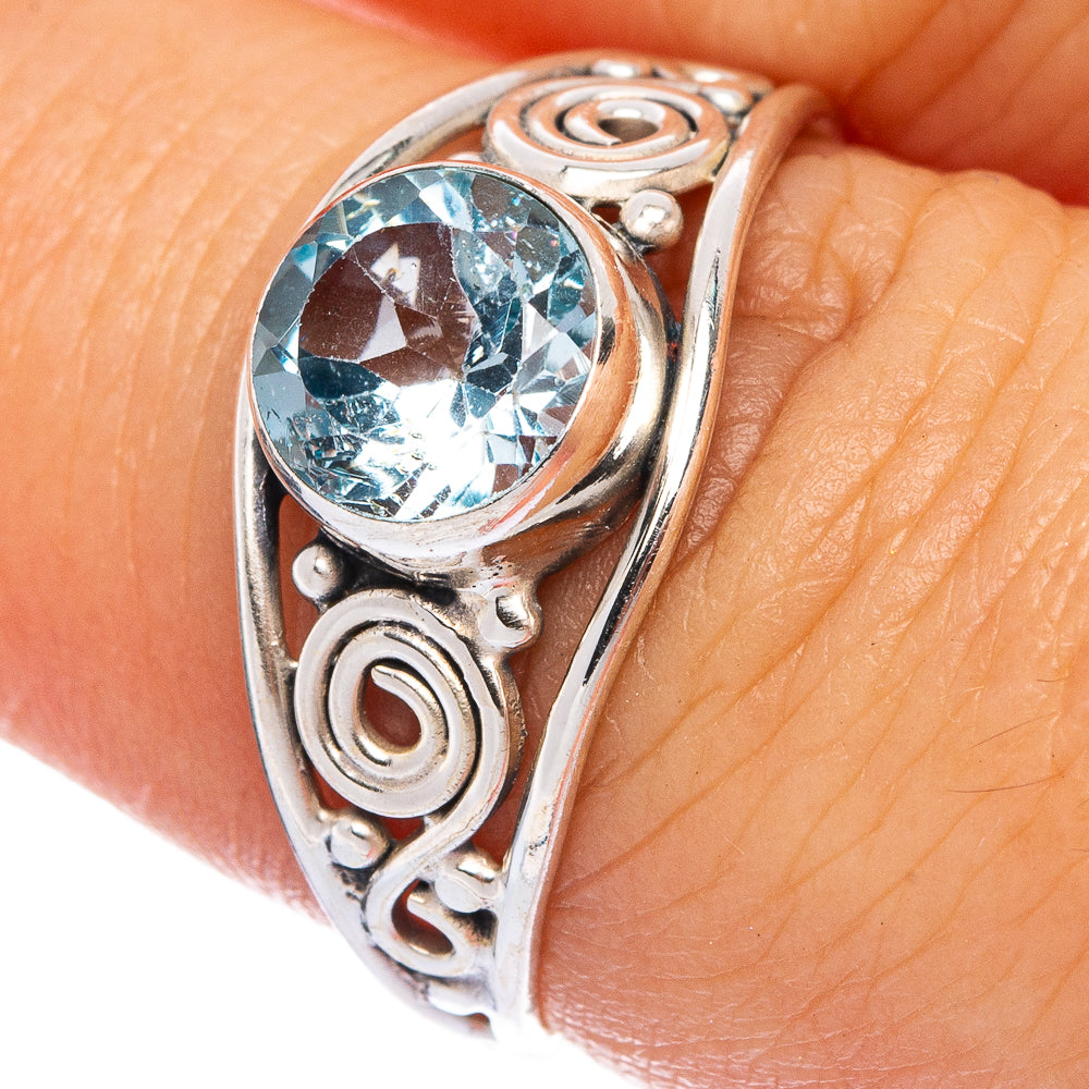 Blue Topaz Dainty Ring Size 7.5 (925 Sterling Silver) R145680