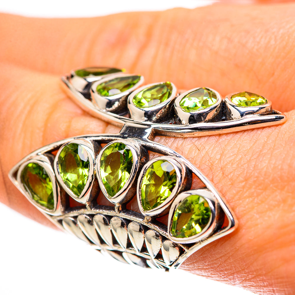 Large Peridot 925 Sterling Silver Ring Size 7.75 (925 Sterling Silver) RING139475