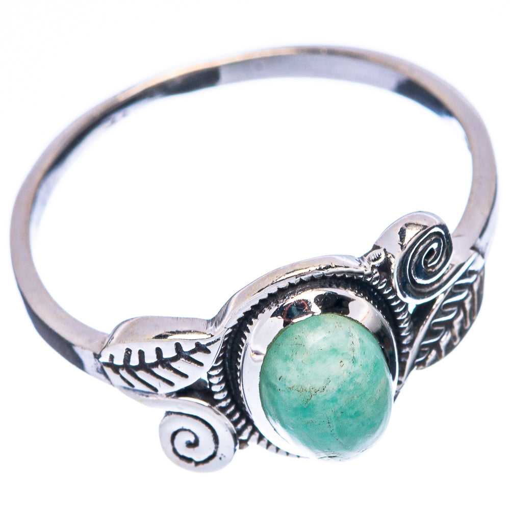 Amazonite Leaf 925 Sterling Silver Ring Size 7.75 (925 Sterling Silver) R5325