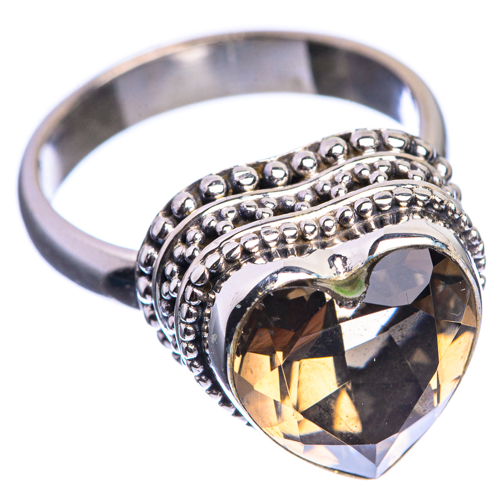 Smoky Quartz 925 Sterling Silver Ring Size 6.25