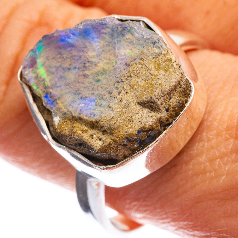 Rough Ethiopian Opal Ring Size 11 (925 Sterling Silver) R142981