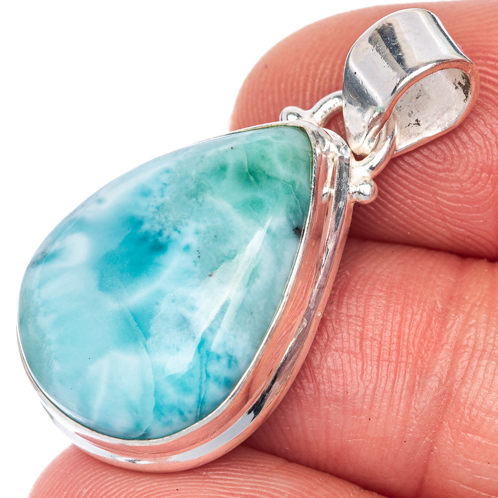 Larimar Pendant 1 1/4" (925 Sterling Silver) P40829