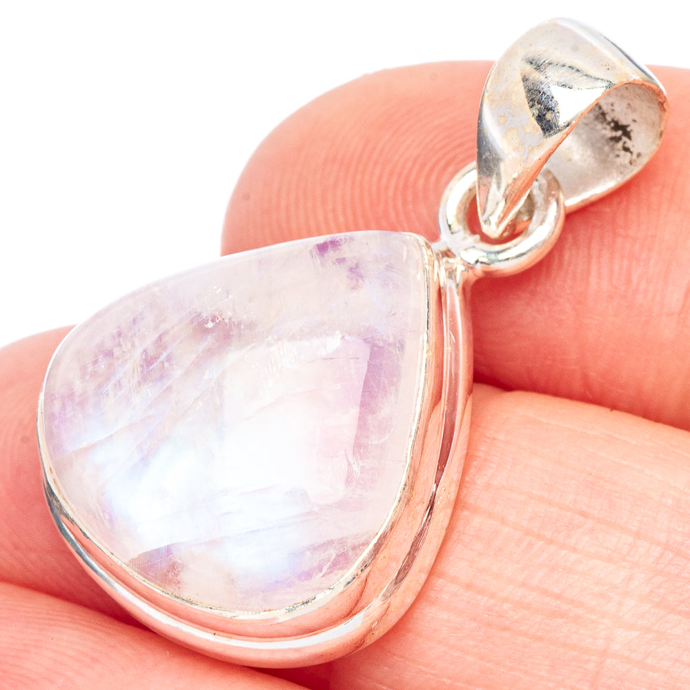 Rainbow Moonstone Pendant 1 1/8" (925 Sterling Silver) P44146