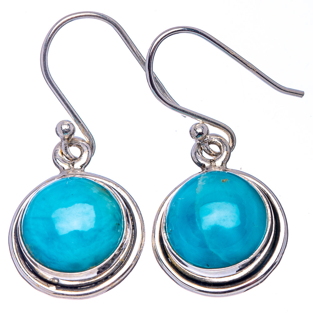 Rare Larimar Earrings 1 1/8" (.925 Sterling Silver)