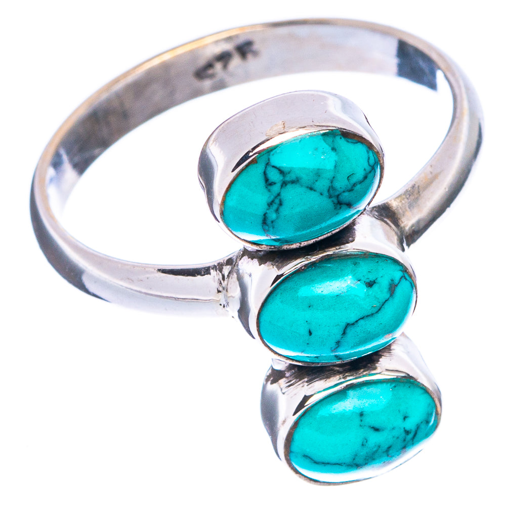 Tibetan Turquoise Dainty Ring Size 7.75 (925 Sterling Silver) R5283