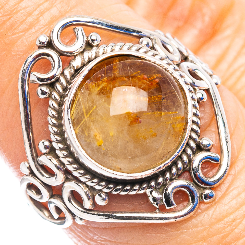 Star Rutilated Quartz Ring Size 7.5 (.925 Sterling Silver)