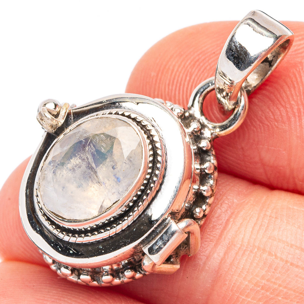Rainbow Moonstone Poison 925 Sterling Silver Pendant 1 1/8" (925 Sterling Silver) P43675