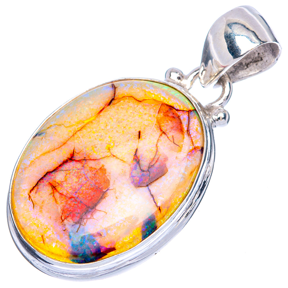 Rare Sterling Opal Pendant 1 1/4" (925 Sterling Silver) P41636
