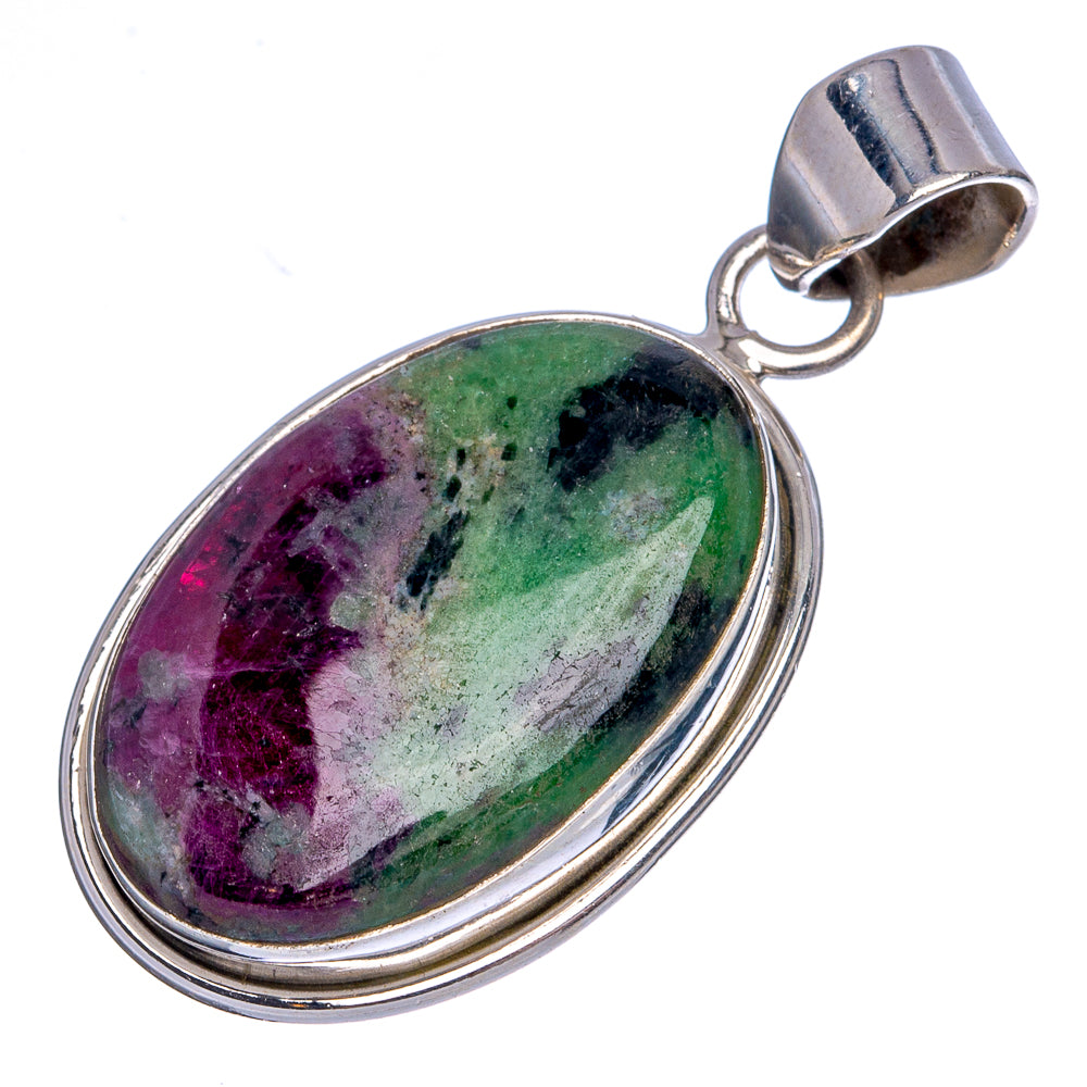Ruby Zoisite Pendant 1 5/8" (925 Sterling Silver) P40362
