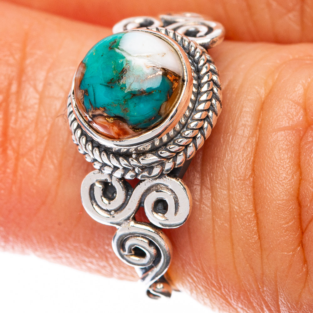 Spiny Oyster Turquoise Dainty Ring Size 5 (925 Sterling Silver) R145023