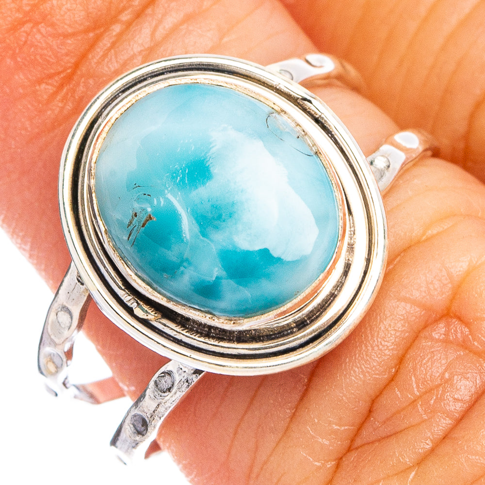 Rare Larimar Ring Size 7 (.925 Sterling Silver)